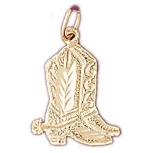 14k Yellow Gold Cowboy Boots Charm