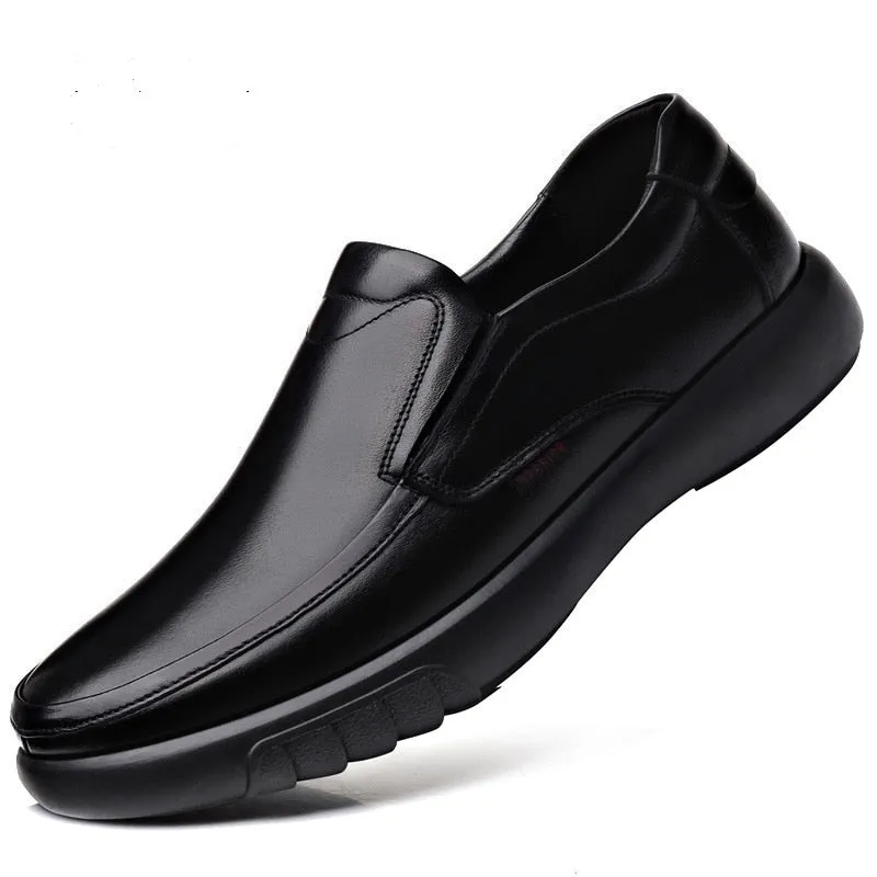 2020 Newly Men's Genuine Leather Shoes Size 38-47 Head Leather Soft Anti-slip Driving Shoes Man Spring Leather Shoes