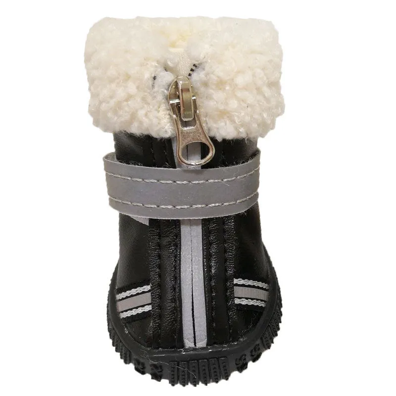 4pcs/Set Pet Dog Shoes Wearable Winter Warm Pets Antiskid Shoes