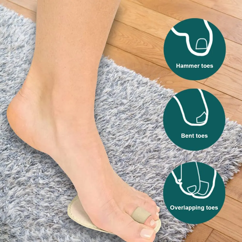 6 Pieces Hammer Toe Straightener, Toe Splint, Toe Regulator Hammer for Crooked Toes, Hammer Toes, Claw Toes and Overlapping Toes Beige,6,1