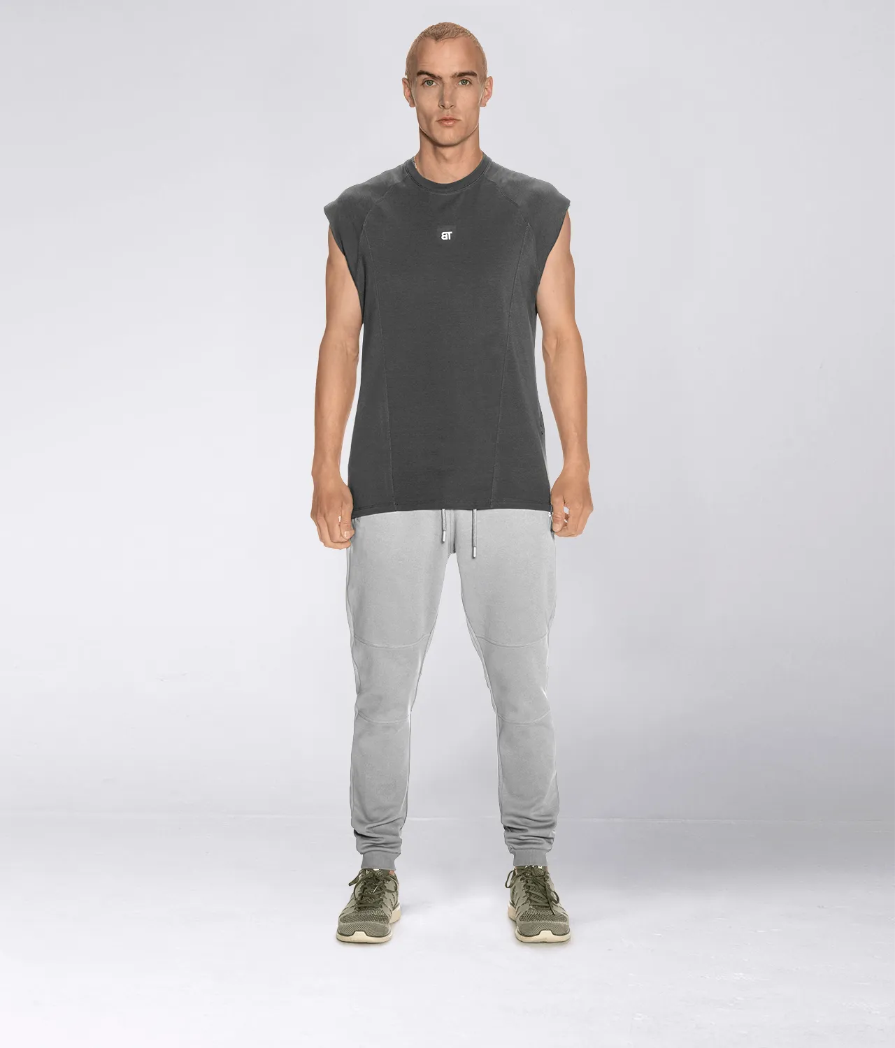 950 . Viscose Regular-Fit Shoulder Drop T-Shirt - Grey