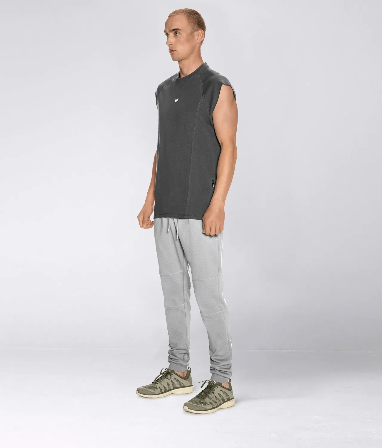 950 . Viscose Regular-Fit Shoulder Drop T-Shirt - Grey