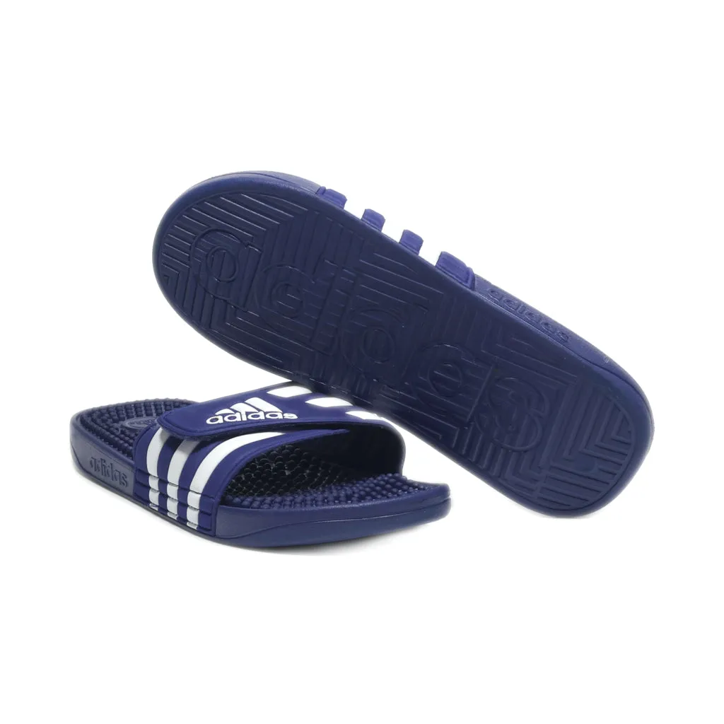 Adidas Adissage Sliders Rubber Blue Colour For Men