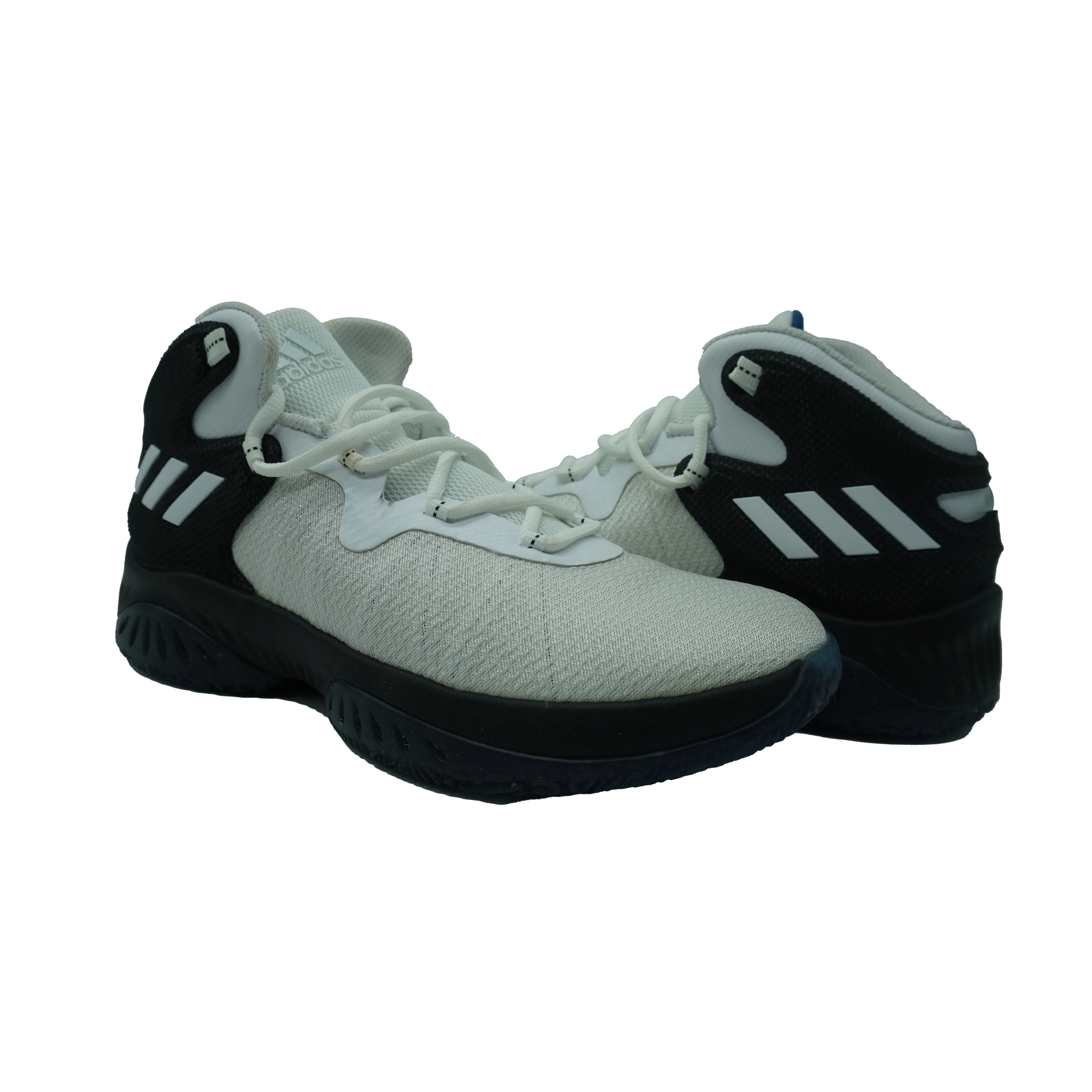 Adidas Men's Explosive Bounce Basketball Shoes White Black Size 7