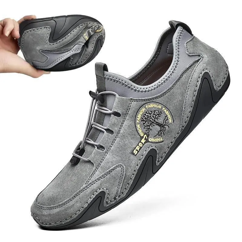 Aliders Men's Handmade Leather Shoes Soft Driving Loafers Sneakers