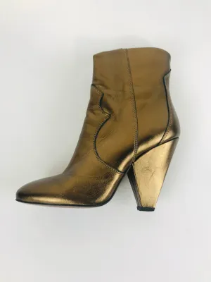And/Or John Lewis Women's Heeled Metallic Boots | UK5 | Brown