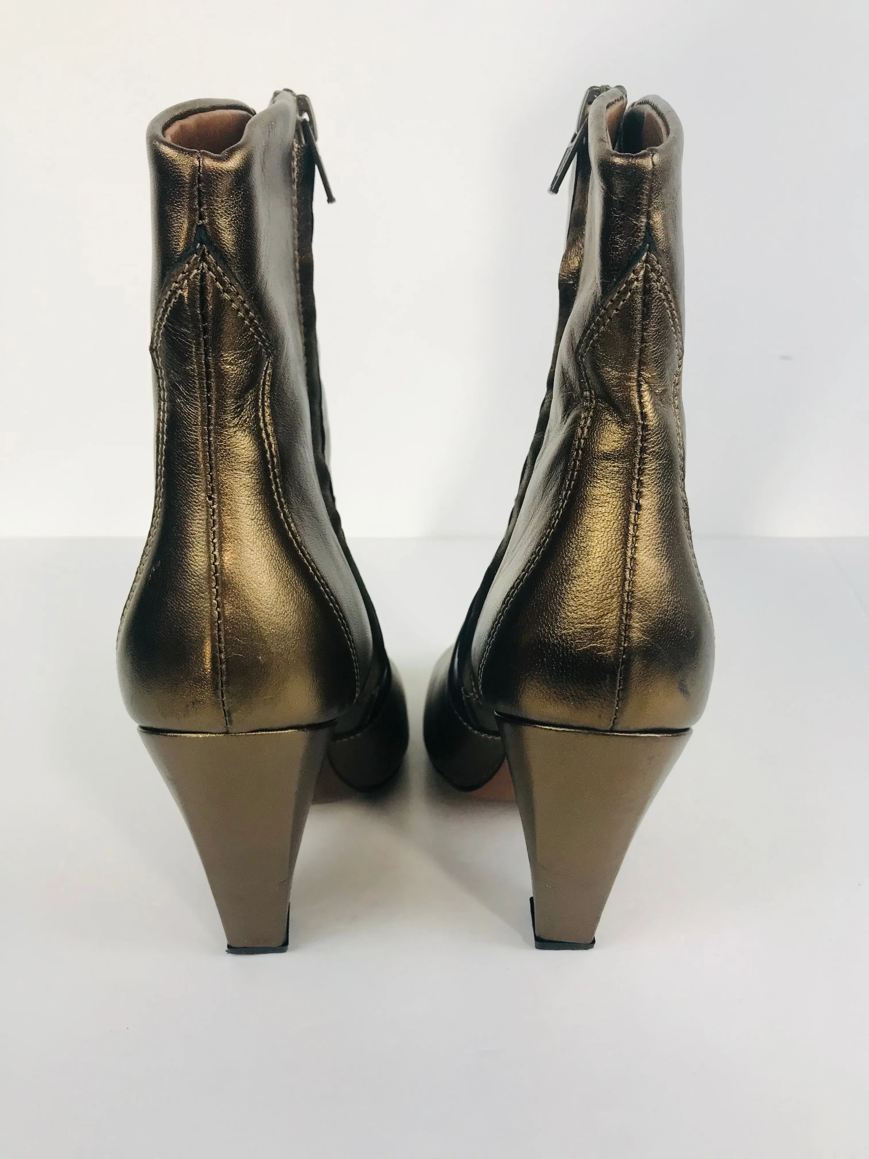 And/Or John Lewis Women's Heeled Metallic Boots | UK5 | Brown