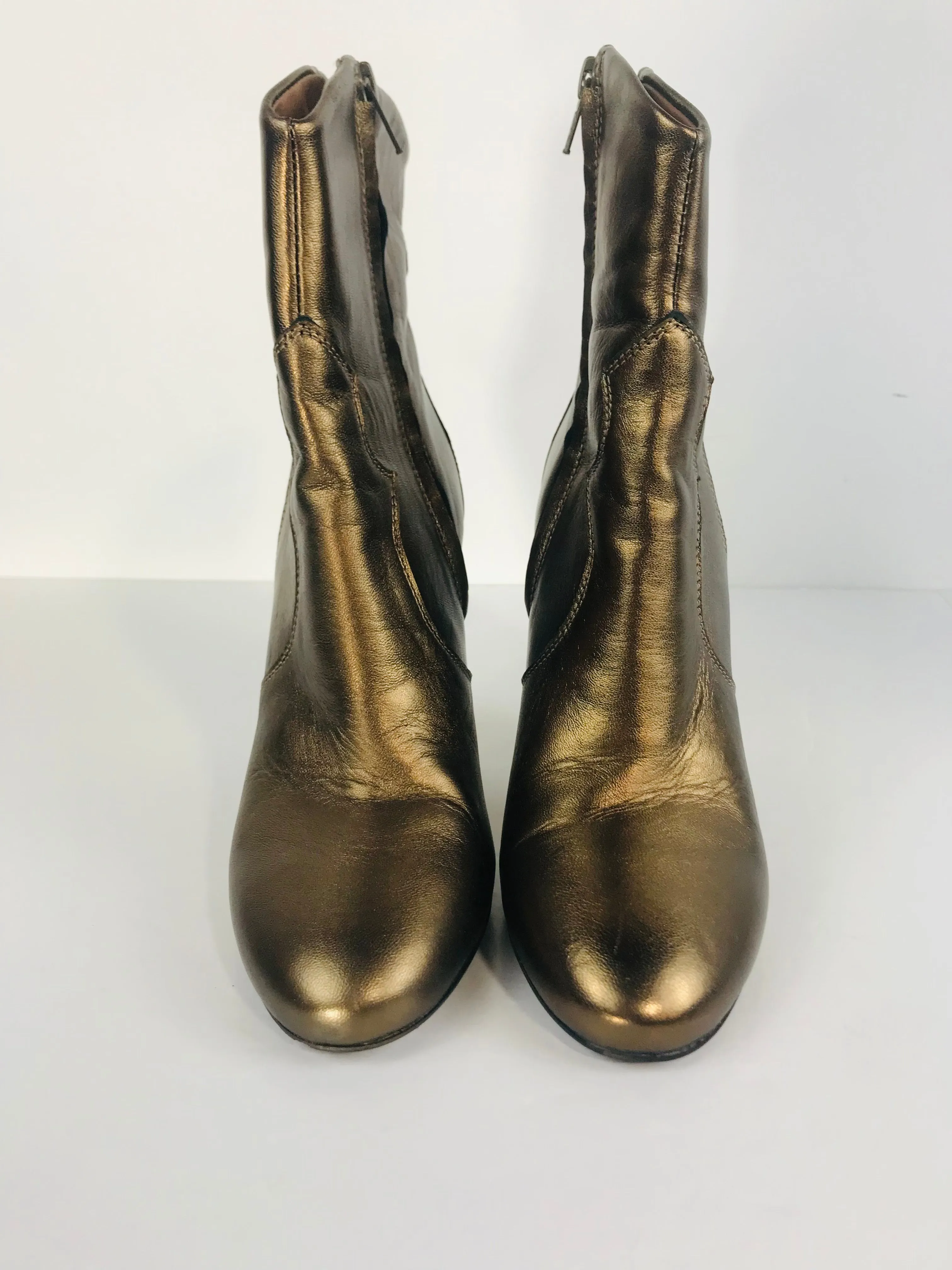 And/Or John Lewis Women's Heeled Metallic Boots | UK5 | Brown