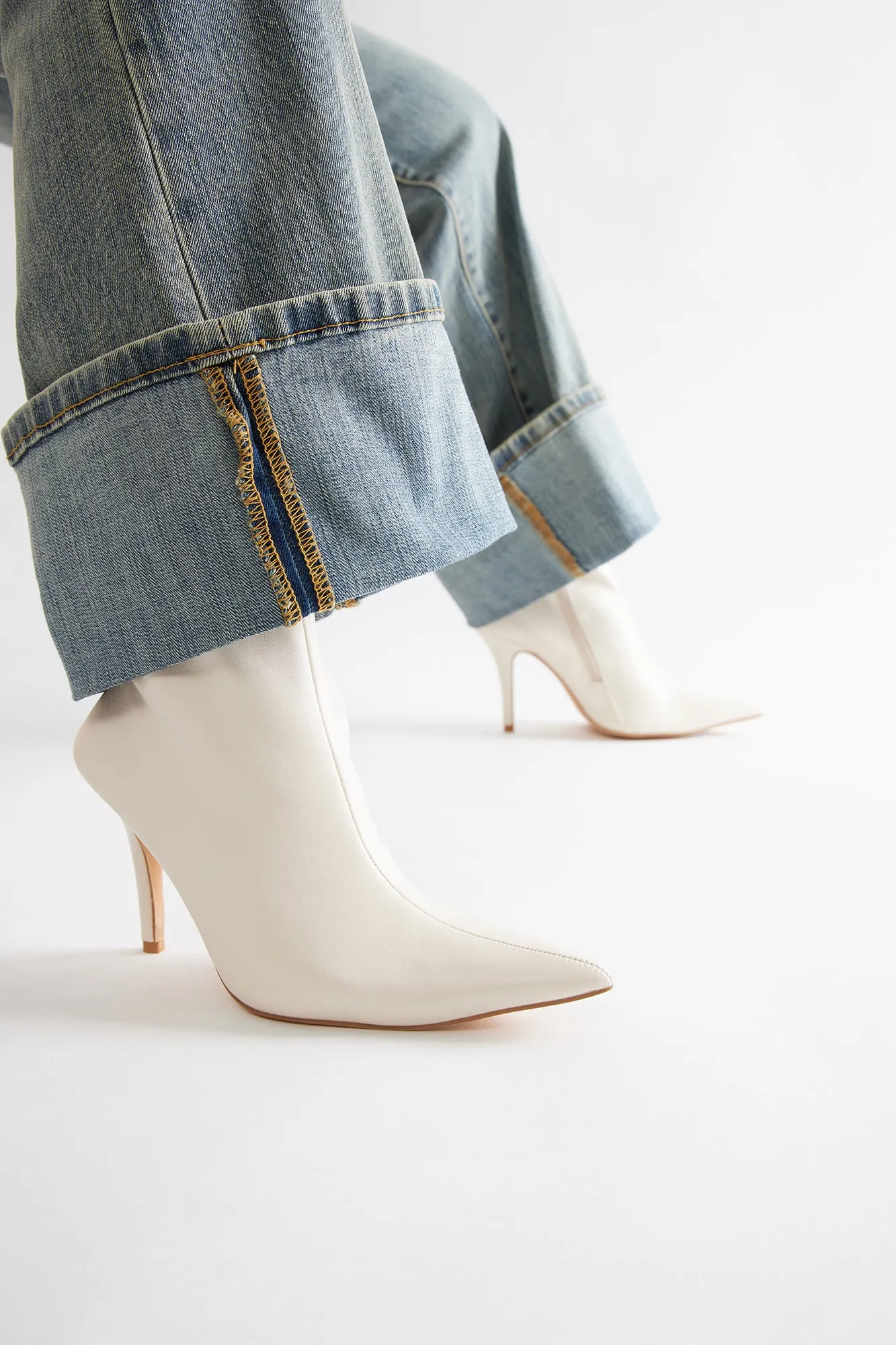 Angelina Heeled Booties - Ivory