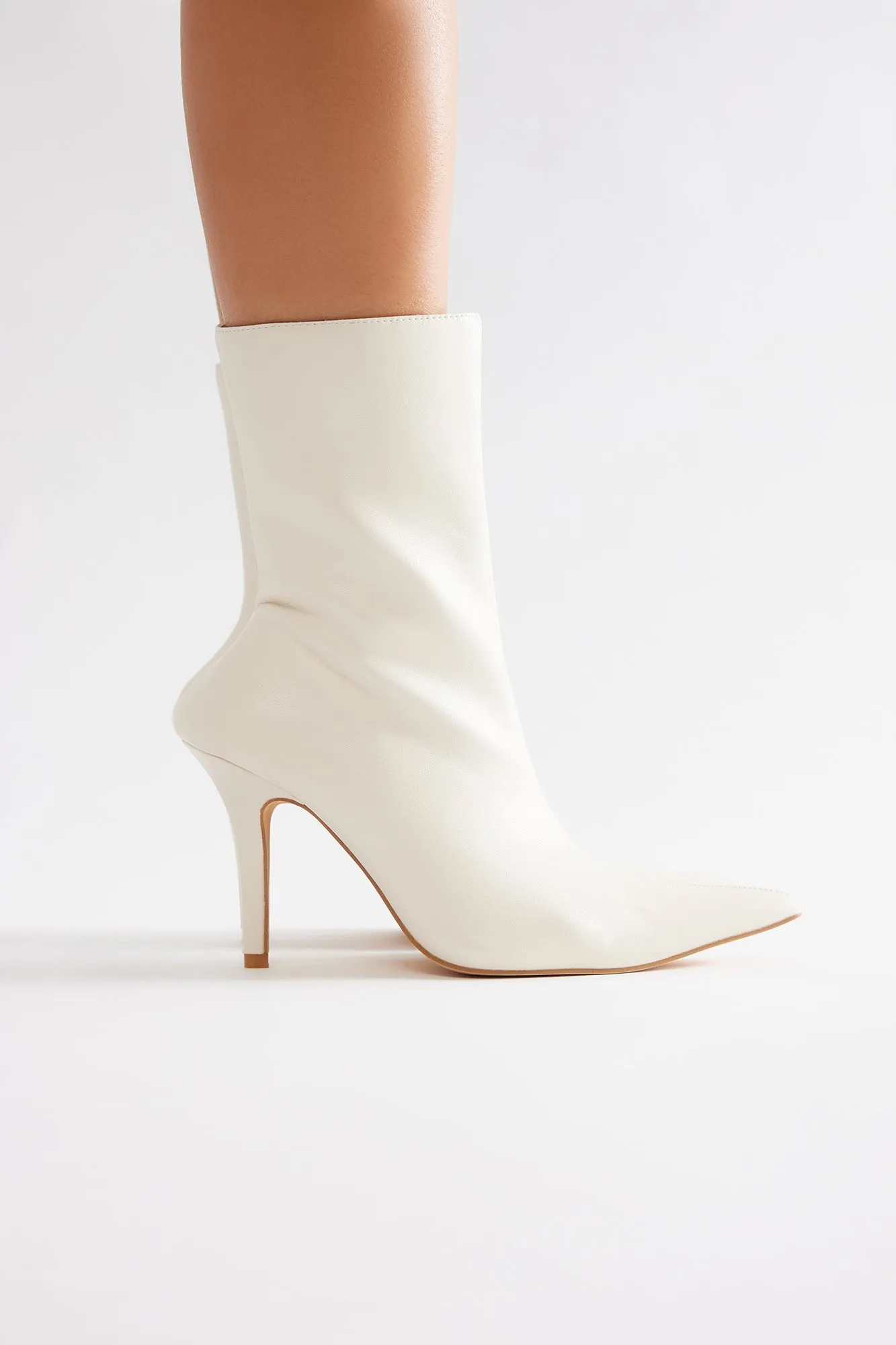 Angelina Heeled Booties - Ivory