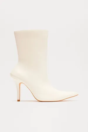Angelina Heeled Booties - Ivory
