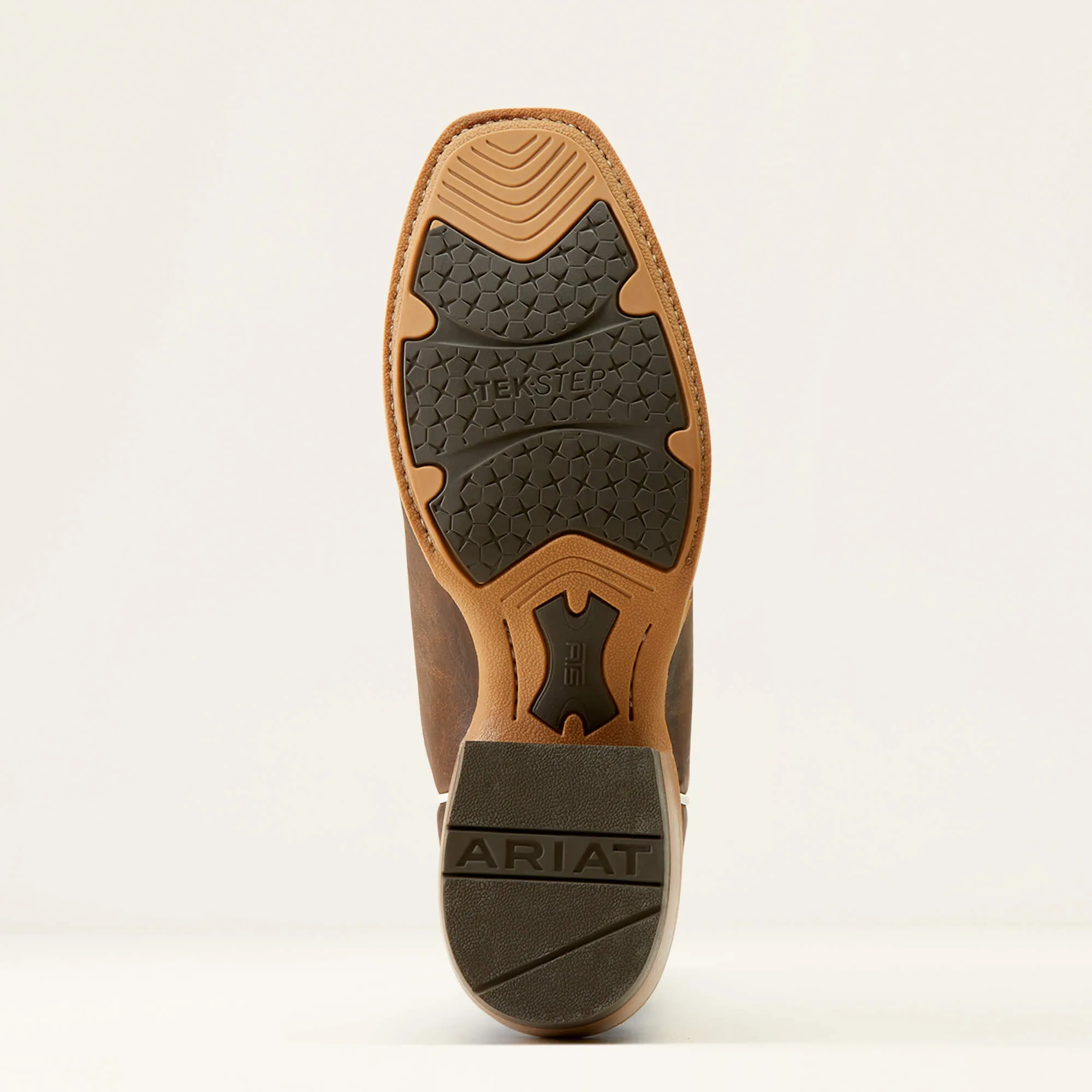 Ariat Men's Tabacco Ringer Cowboy Boots with Blunt Toe and Blue Patent Tops