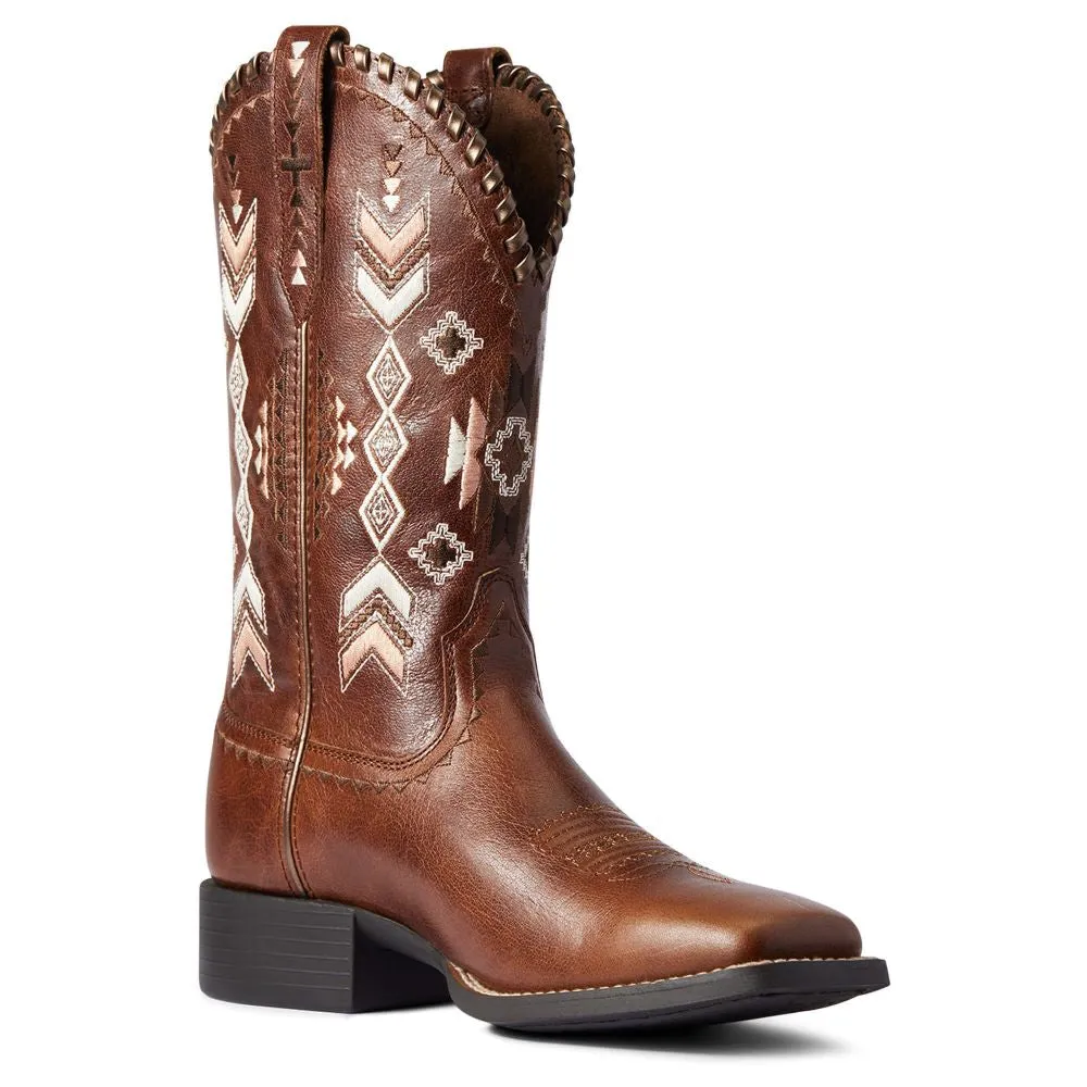 'Ariat' Women's Round Up Square Toe - Brown