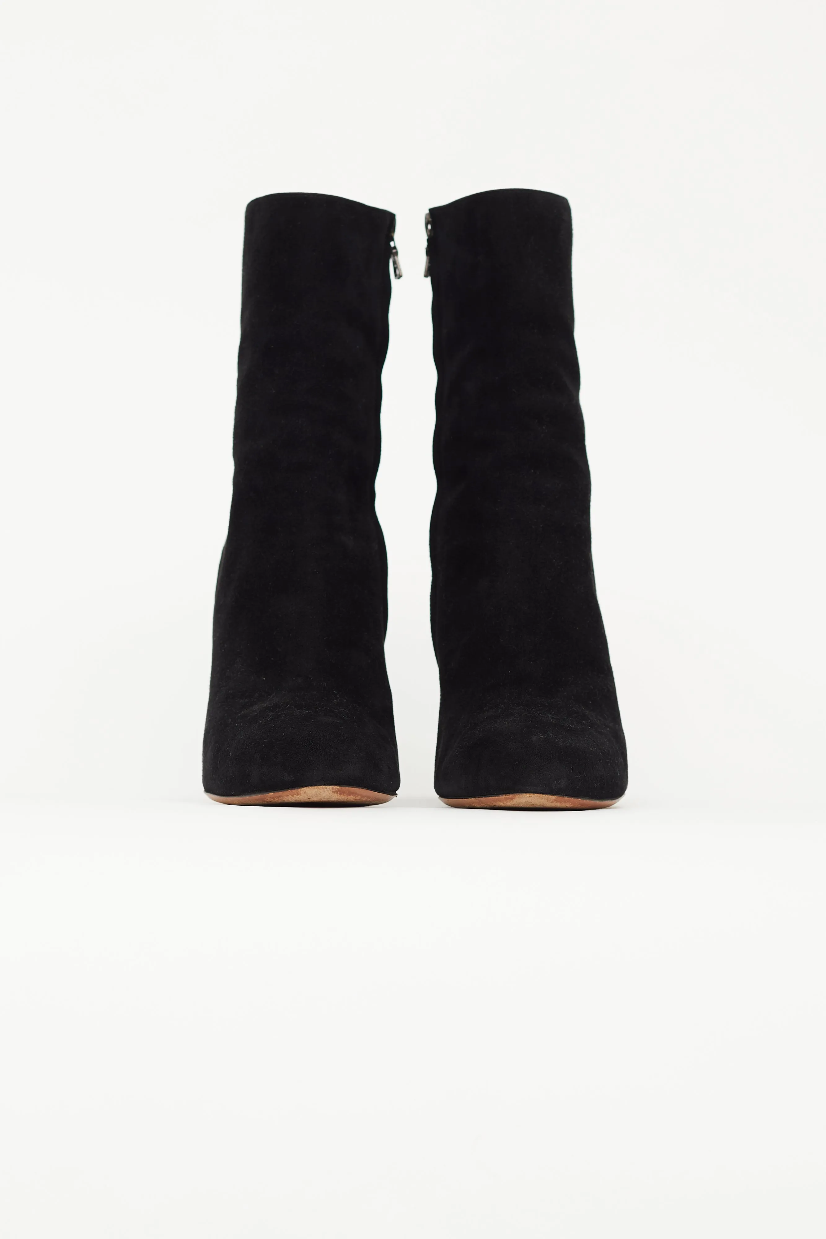 Black Suede Embellished Heeled Boot