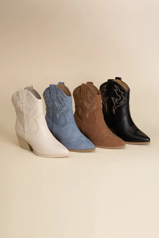 BLAZING - Western Ankle Heeled Booties