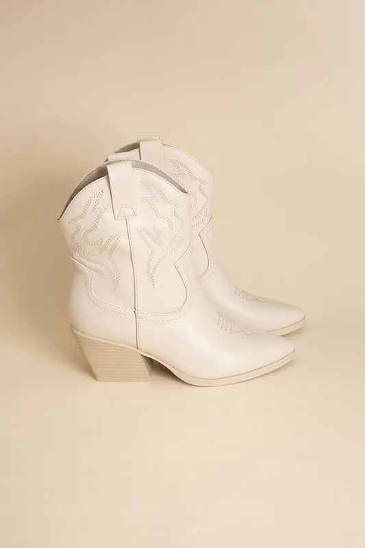 BLAZING - Western Ankle Heeled Booties