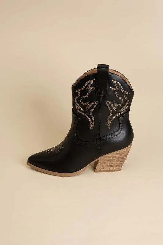 BLAZING - Western Ankle Heeled Booties