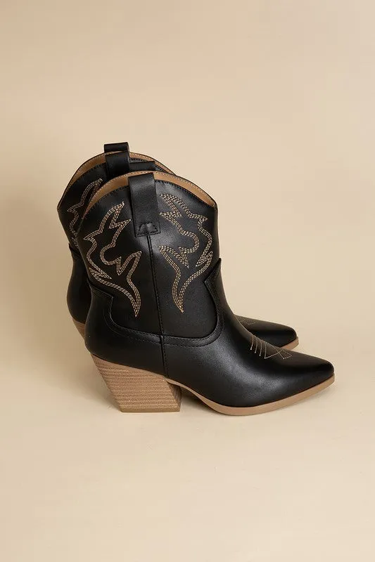 BLAZING - Western Ankle Heeled Booties