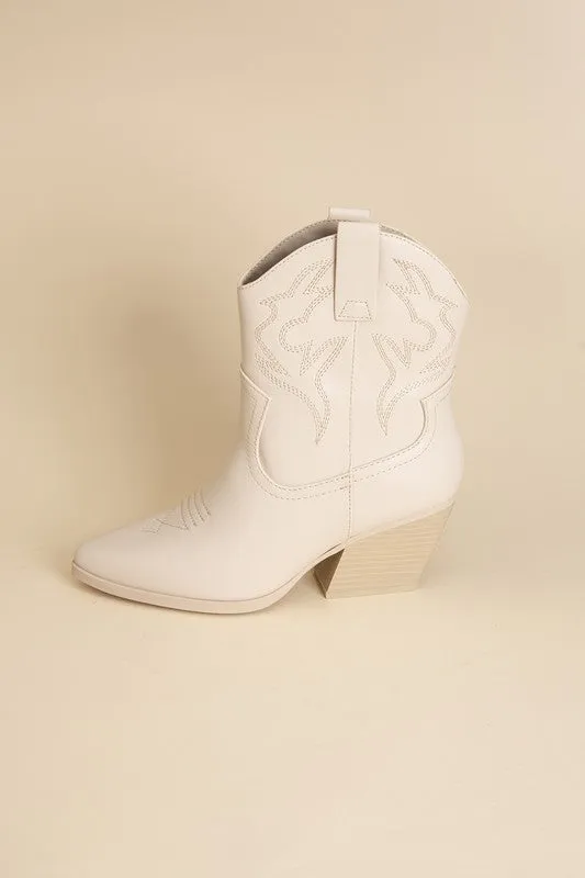 BLAZING - Western Ankle Heeled Booties