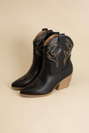 BLAZING - Western Ankle Heeled Booties