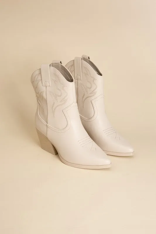 BLAZING - Western Ankle Heeled Booties