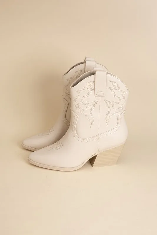 BLAZING - Western Ankle Heeled Booties