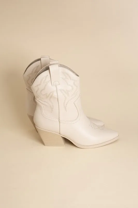 BLAZING - Western Ankle Heeled Booties