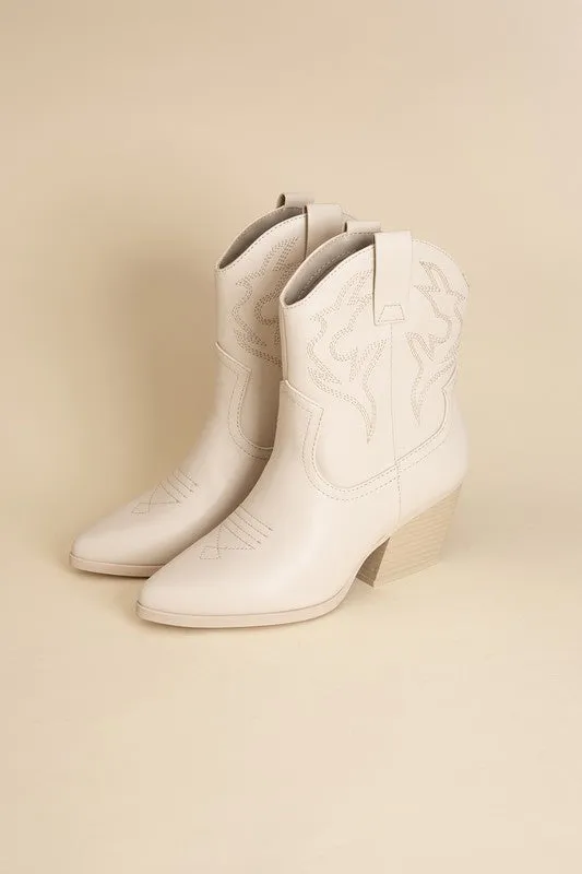 BLAZING - Western Ankle Heeled Booties