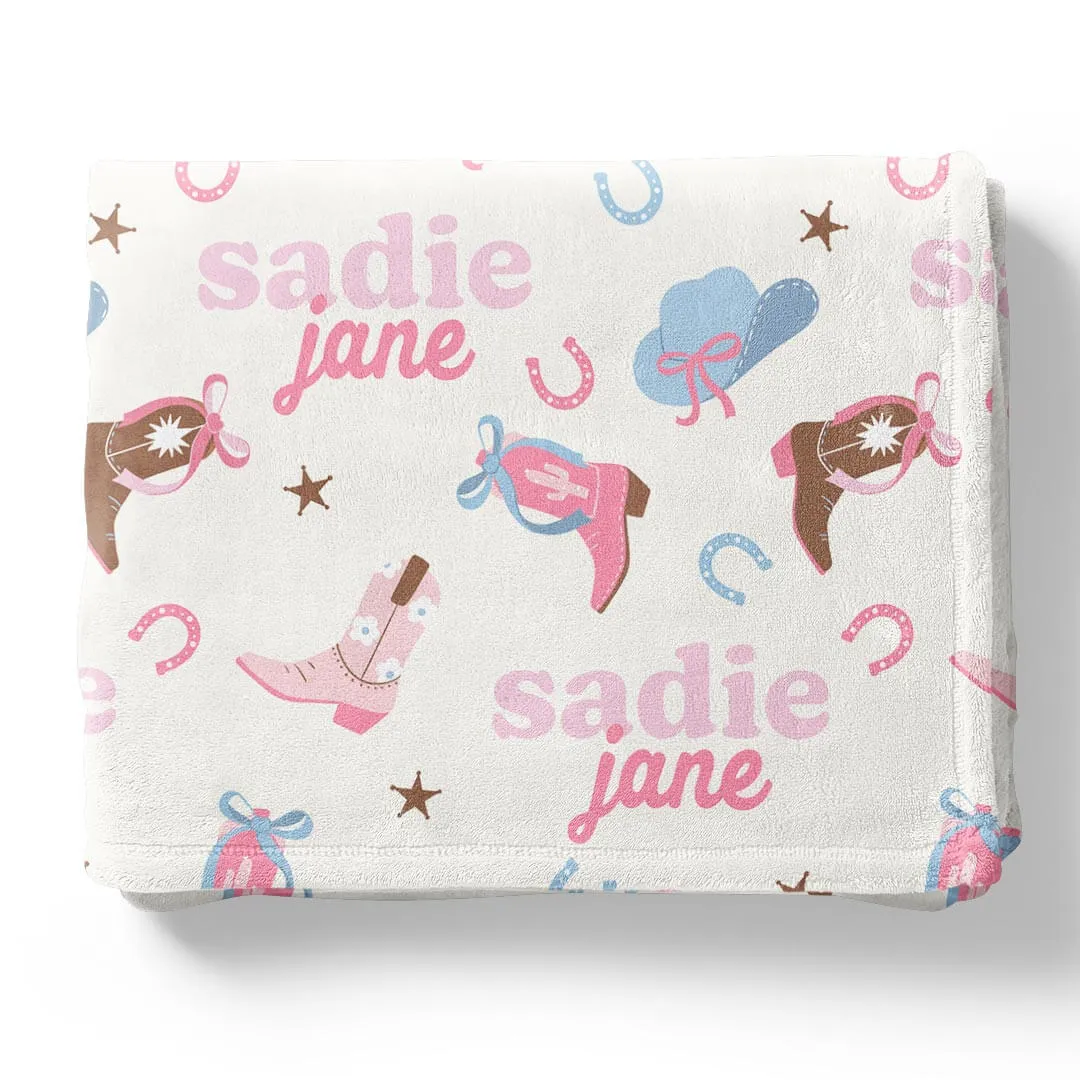 Boot Scootin' Personalized Kids Blanket
