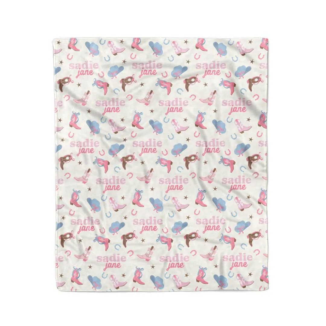 Boot Scootin' Personalized Kids Blanket