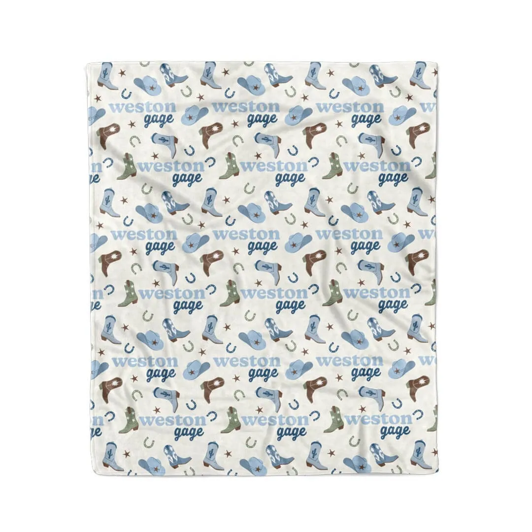 Boot Scootin' Personalized Kids Blanket