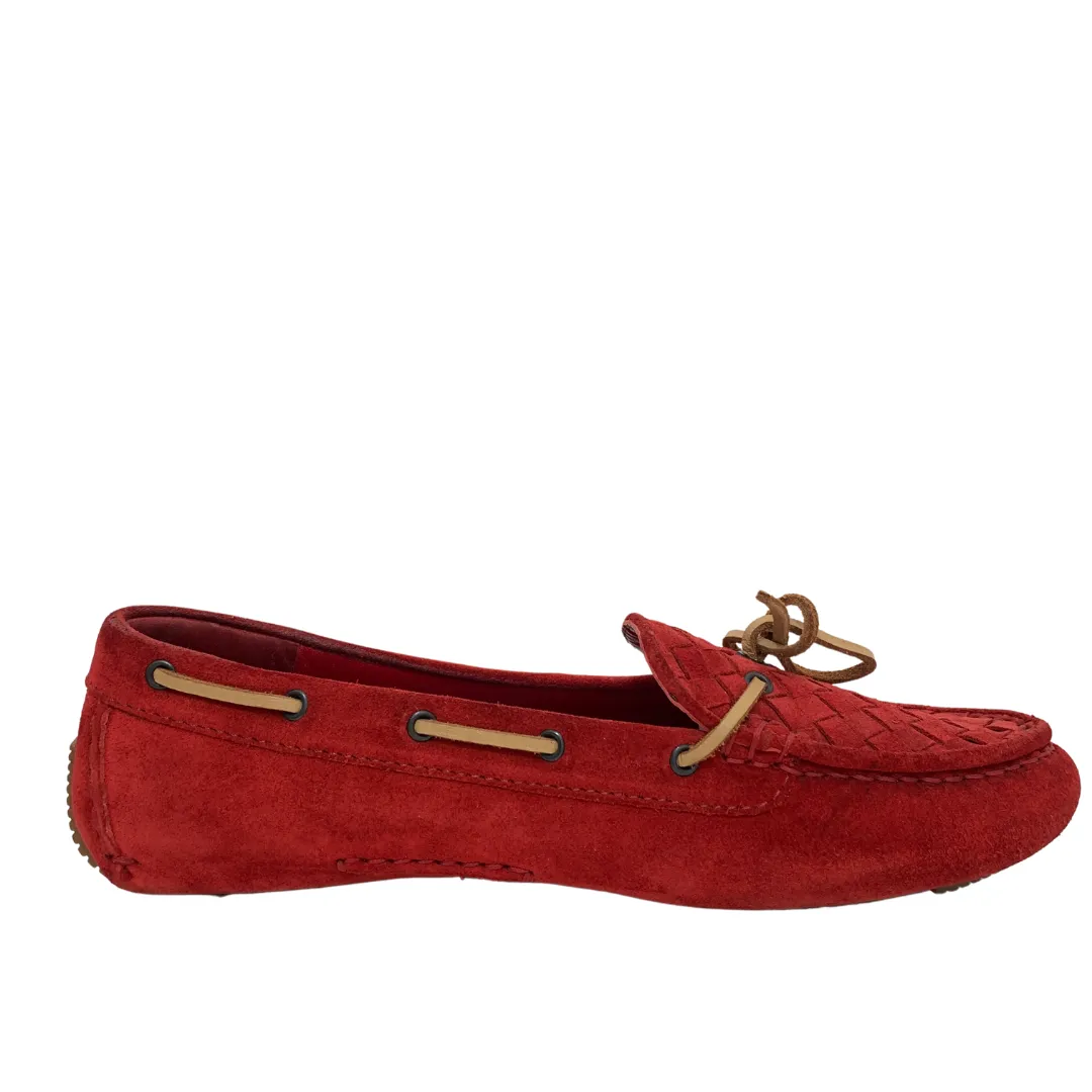 Bottega Veneta Red Driving Loafers | Pre Loved |