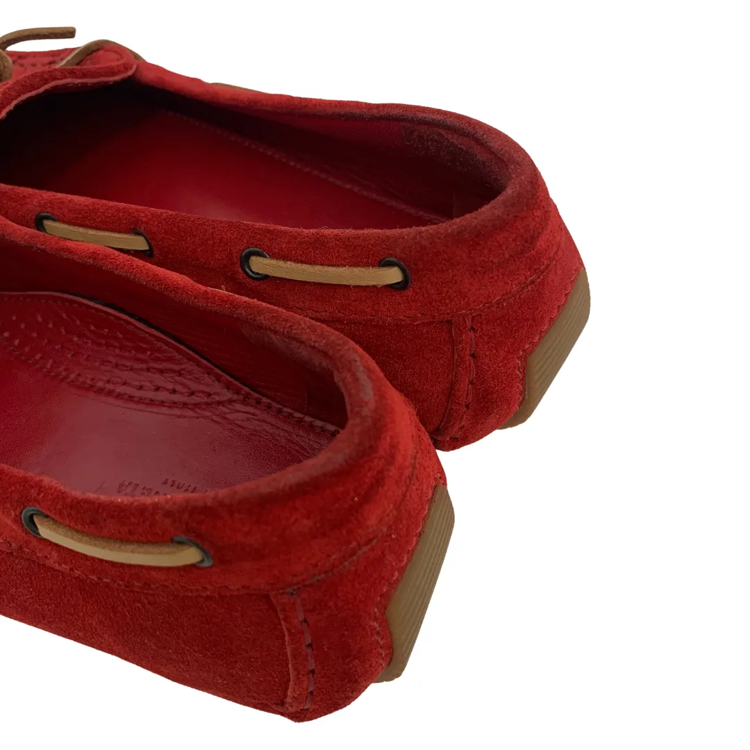 Bottega Veneta Red Driving Loafers | Pre Loved |