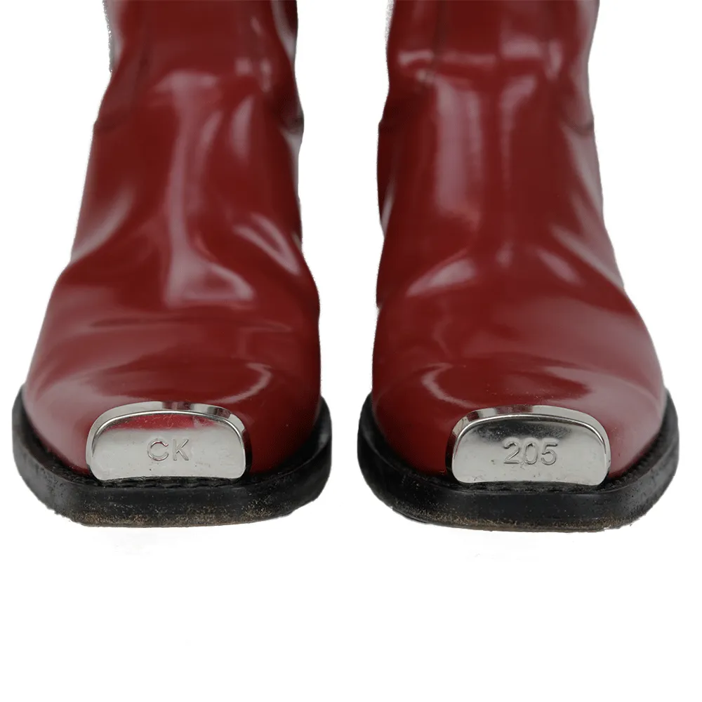 Calvin Klein 205W39NYC Ellie Red Leather Cowboy Boots