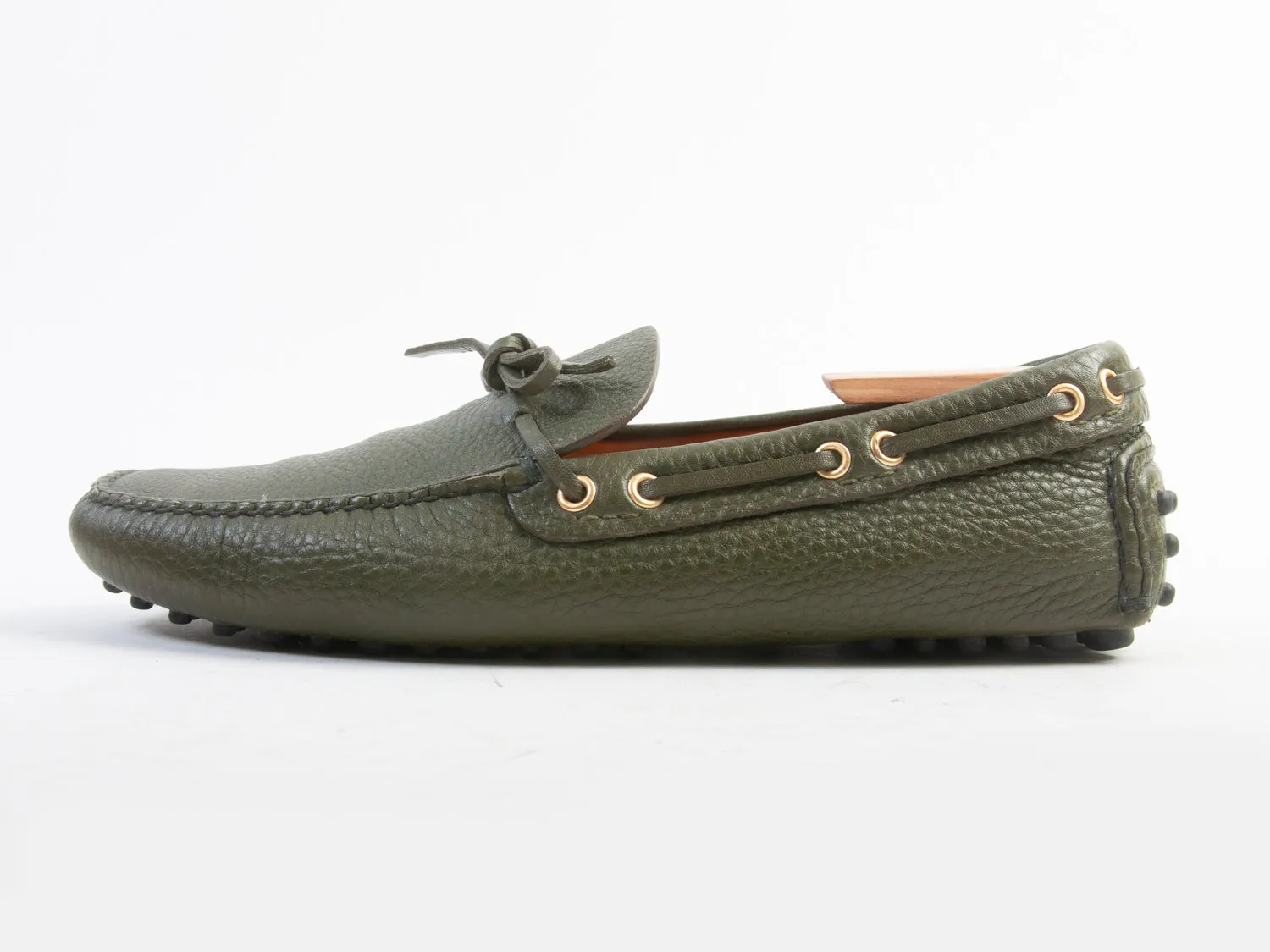 Car Shoe Green Leather Driving Shoes