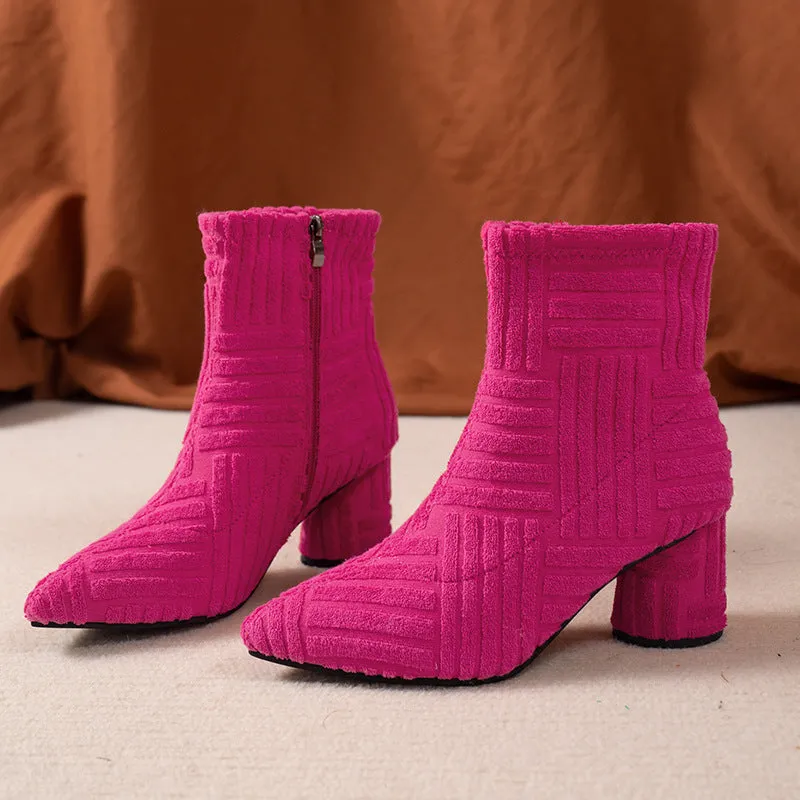 Casual Thick-heeled High-heeled Pointed Boots