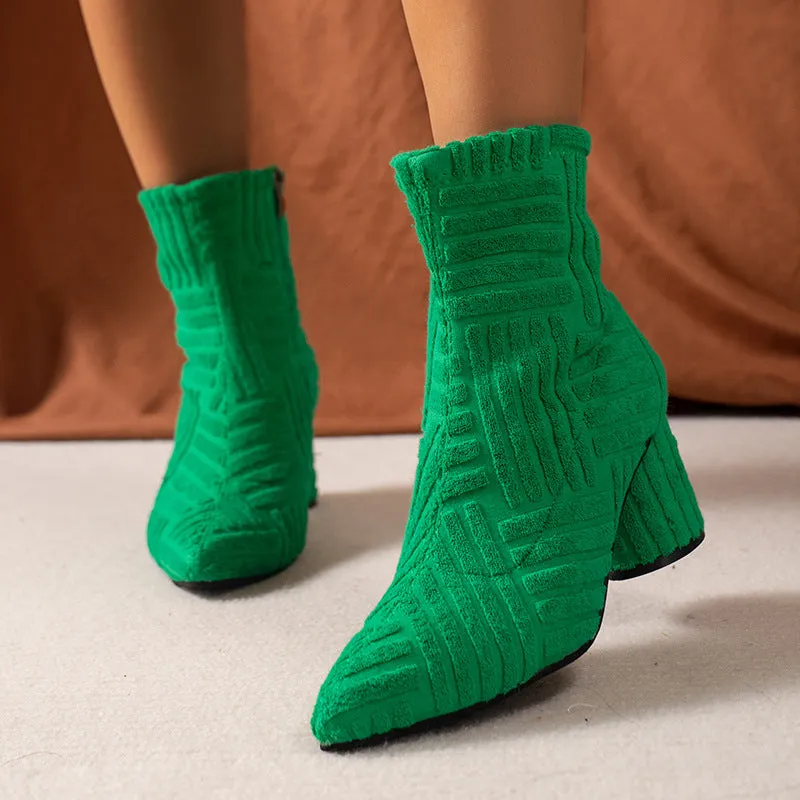 Casual Thick-heeled High-heeled Pointed Boots
