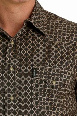 Cinch Mens Modern Fit Button-Down Western Shirt - Brown MTW1303071
