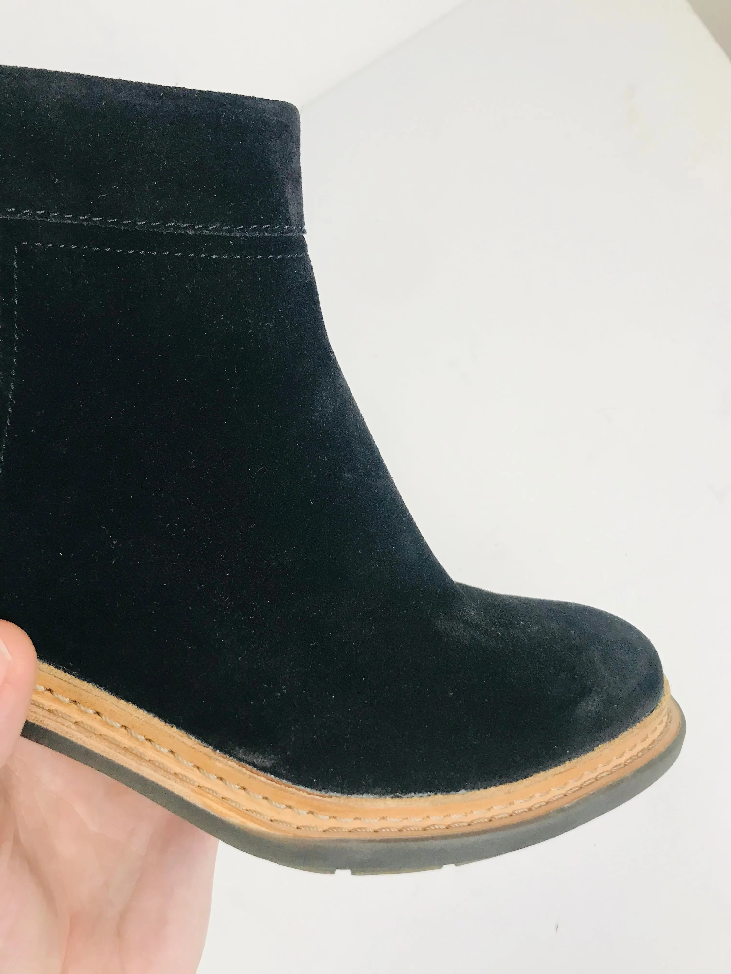 Clarks Women's Suede Heeled Boots | UK6.5 | Black