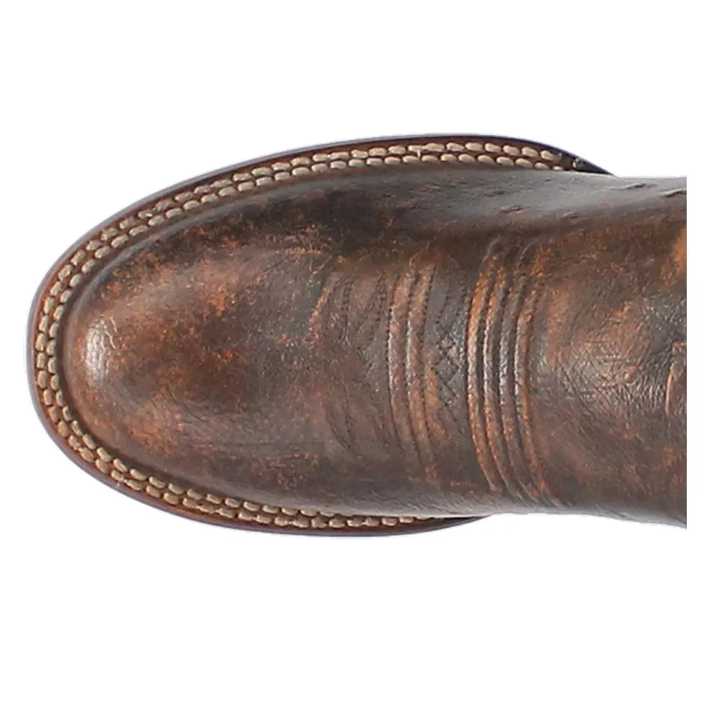 Clyde Smooth Ostrich Round Toe Cowboy Boots