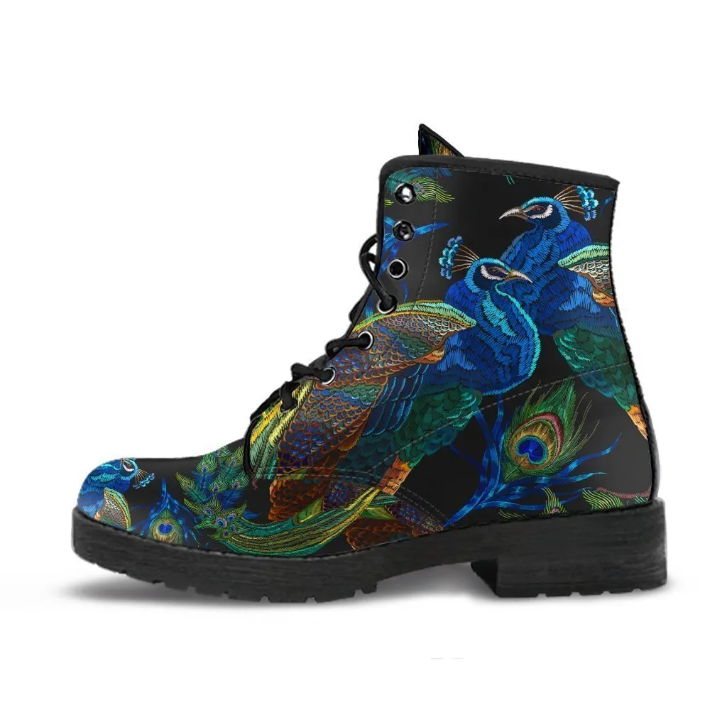 Combat Boots - Peacock | Boho Shoes, Vegan Leather Lace Up Boots Women, 90s Boots, 2000s Boots