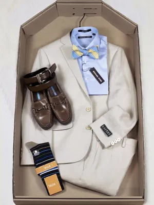 Complete Tan Linen Suit Outfit 24808