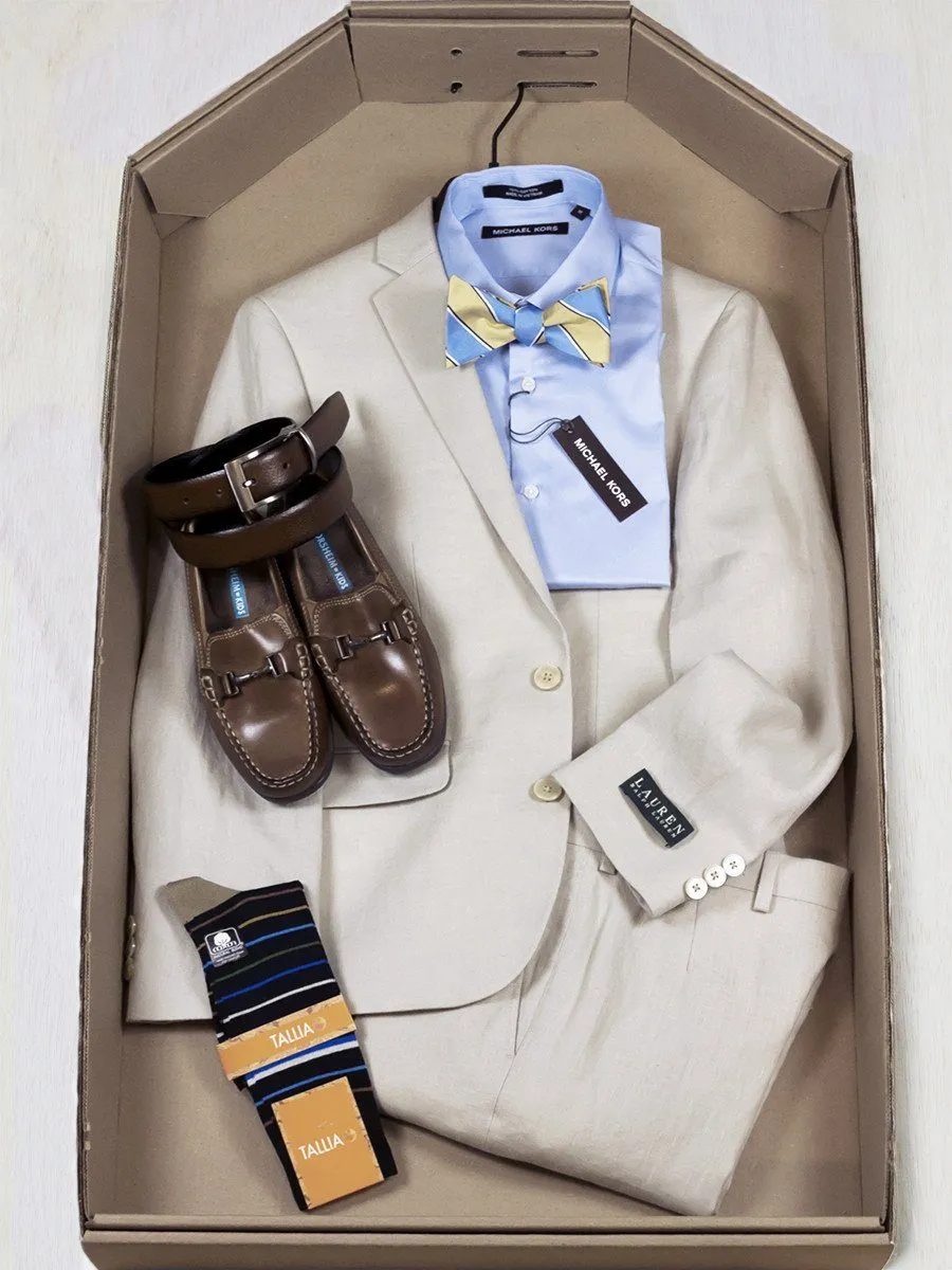 Complete Tan Linen Suit Outfit 24808