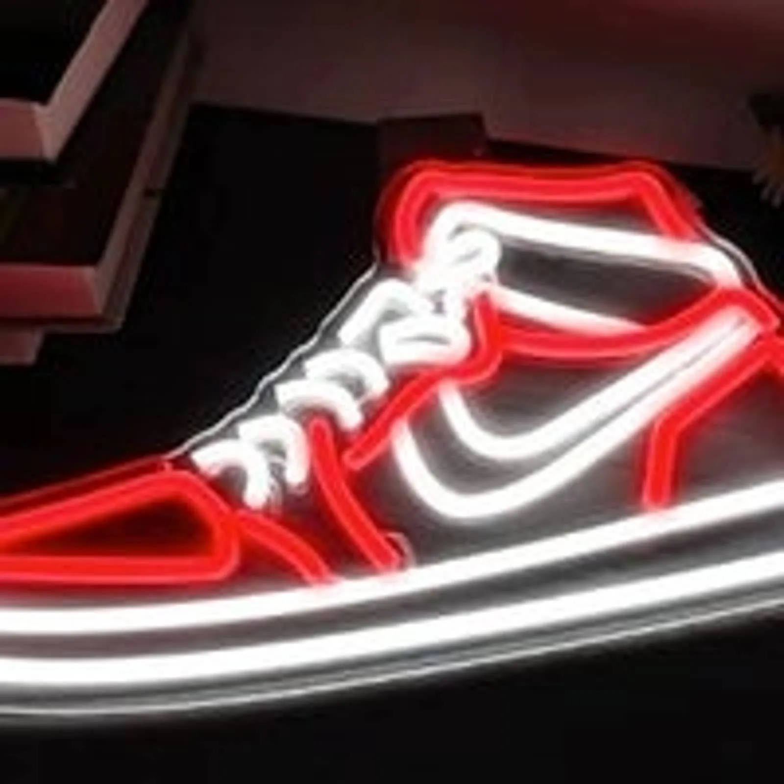 Cool Vivid Bright Red Nike High Top Basketball Sneakers LED Night Light Shoe Dec