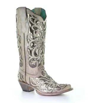 Corral Wedding Collection Women's E1593 Cowboy Boot in white ON SALE