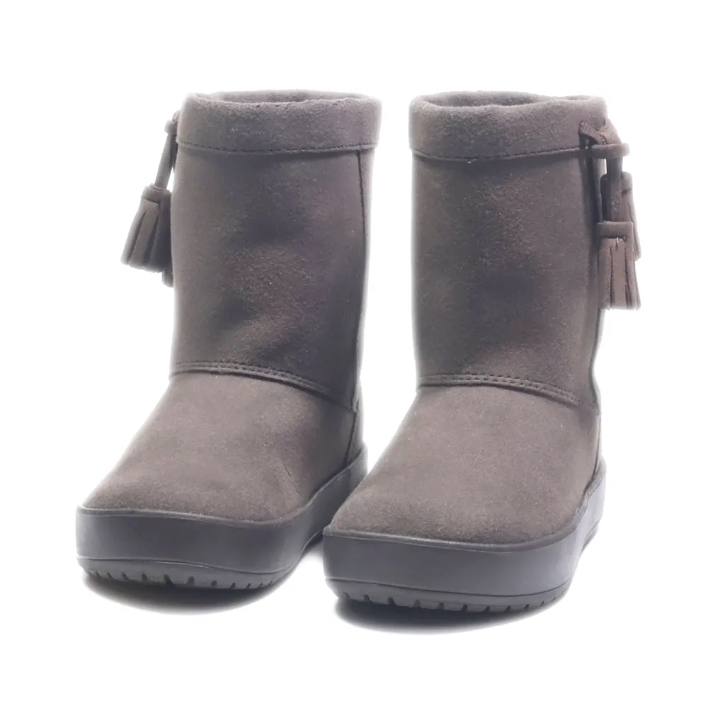 Crocs Ankle Boots Suede Brown Colour For Kids