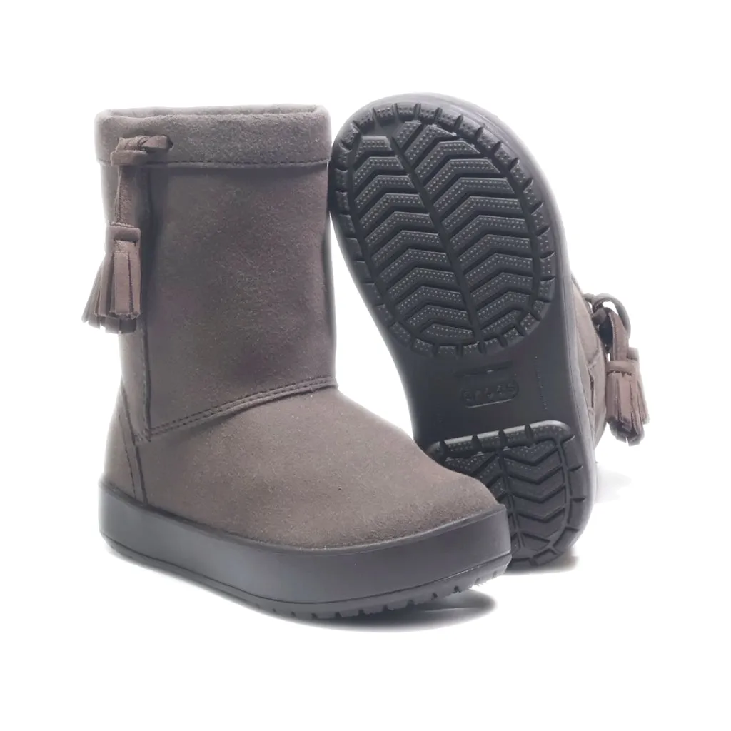 Crocs Ankle Boots Suede Brown Colour For Kids