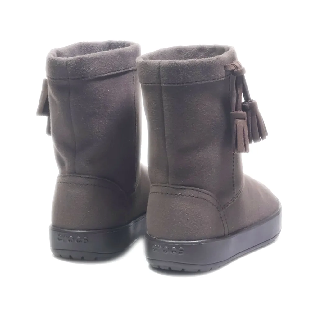 Crocs Ankle Boots Suede Brown Colour For Kids