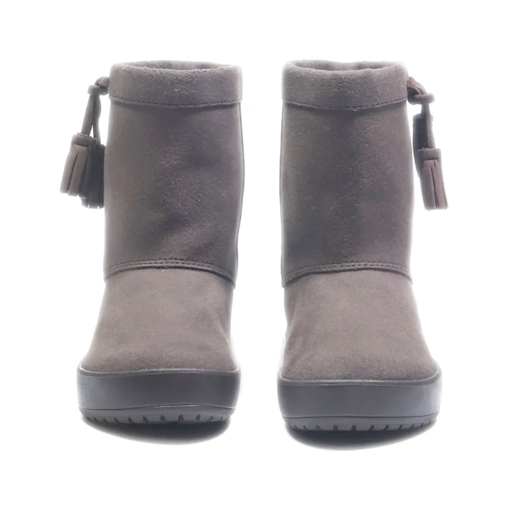 Crocs Ankle Boots Suede Brown Colour For Kids