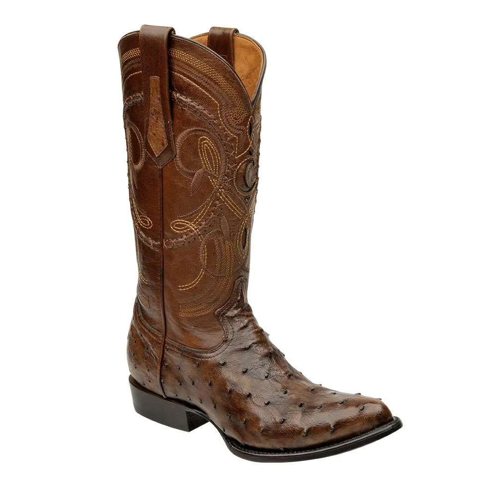 Cuadra Men's Porto Maple Ostrich Cowboy Boots R-Toe